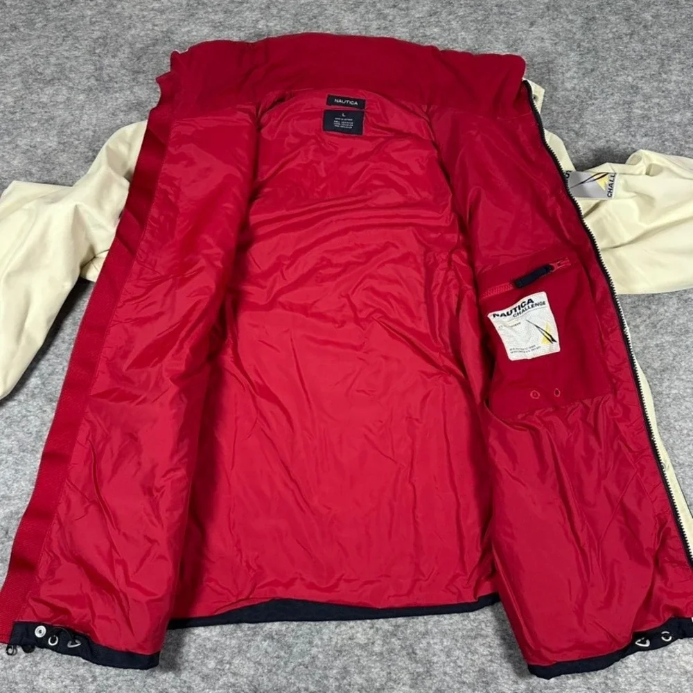 VTG Nautica Challenge NX1000 Jacket Mens‎ Large Cream Navy Red Racing Series